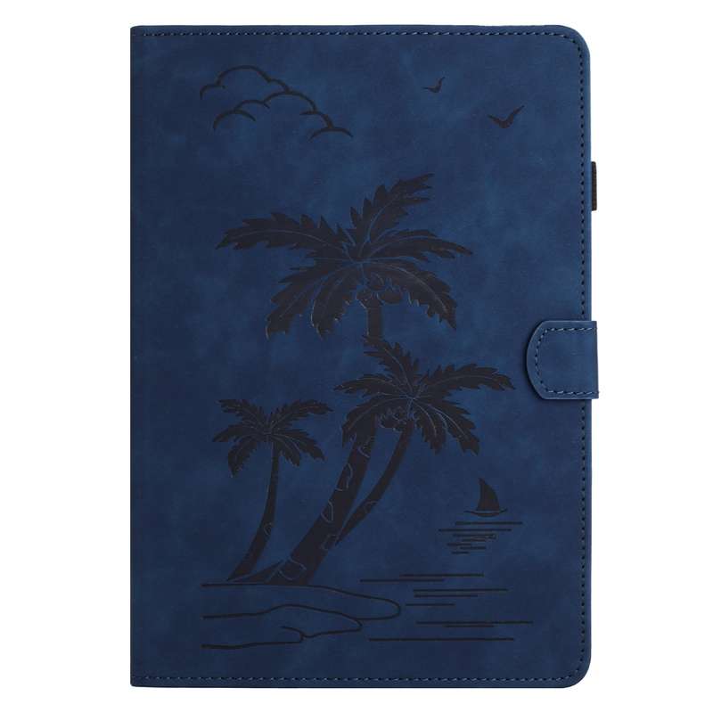 For Xiaomi Redmi Pad SE Coconut Tree Embossed Smart Leather Tablet Case(Blue)