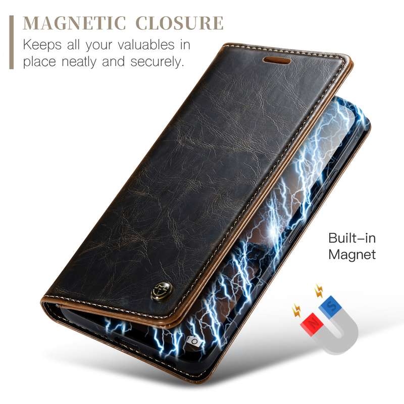 For Xiaomi Redmi Note 13 5G CaseMe 003 Crazy Horse Texture Flip Leather Phone Case(Coffee)