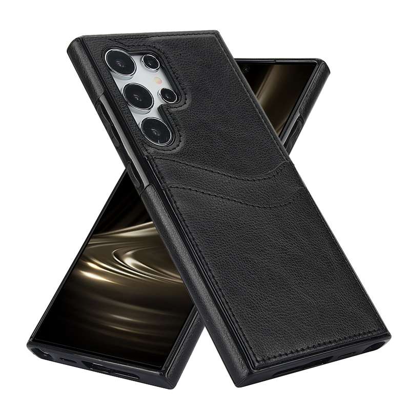 For Samsung Galaxy S24 Ultra 5G Litchi Leather Skin Card Slots Phone Case(Black)