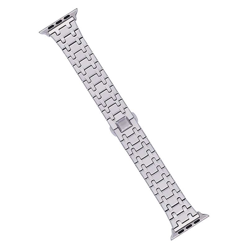 For Apple Watch SE 40mm Double T Stainless Steel Watch Band(Silver)