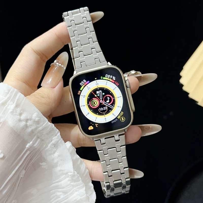 For Apple Watch SE 40mm Double T Stainless Steel Watch Band(Silver)