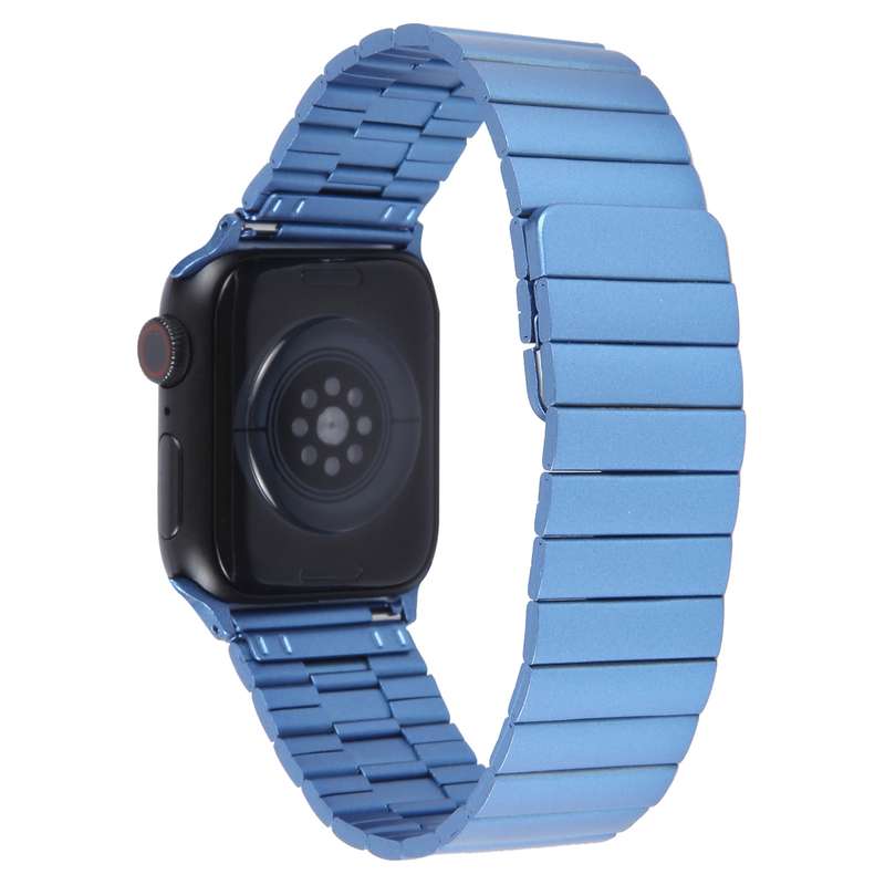 For Apple Watch Ultra 49mm Bamboo Stainless Steel Magnetic Watch Band(Blue)