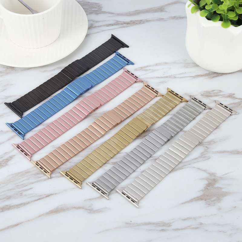 For Apple Watch 42mm Bamboo Stainless Steel Magnetic Watch Band(Sliver)