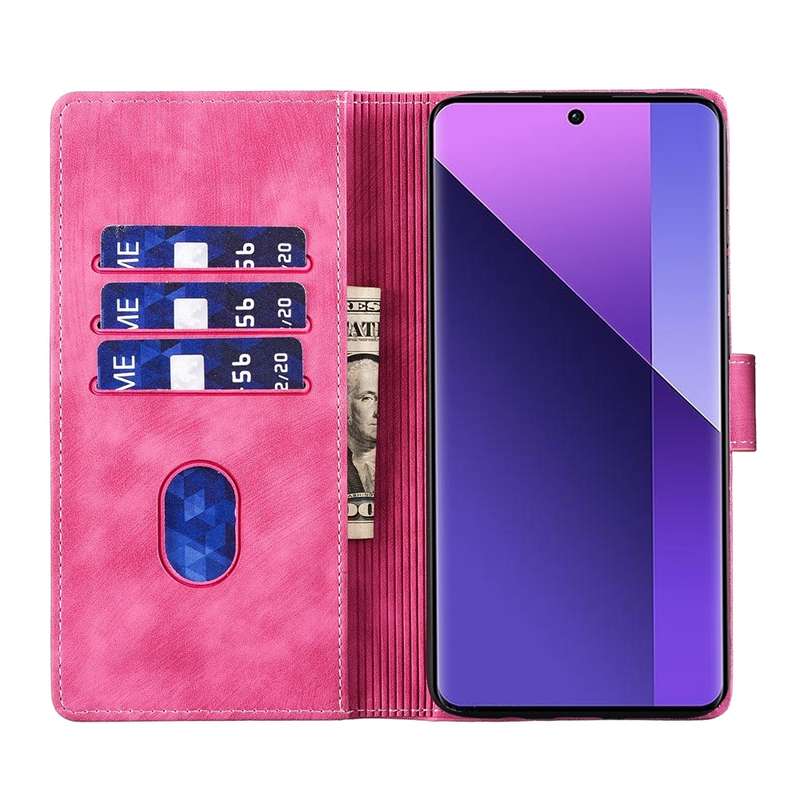 For Xiaomi Redmi Note 13 Pro+ Pen Heart Cat Embossed Leather Phone Case(Pink)