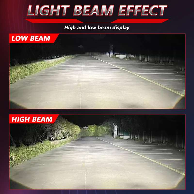 T01 1 Pair 3 inch Car Bifocal LED Lens Headlight, Left Driving (Black)