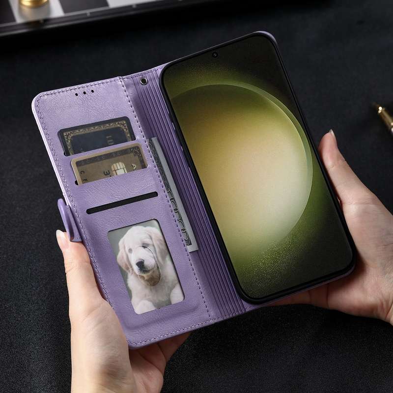 For Samsung Galaxy S23 FE 5G Simple 6-Card Wallet Leather Phone Case(Purple)