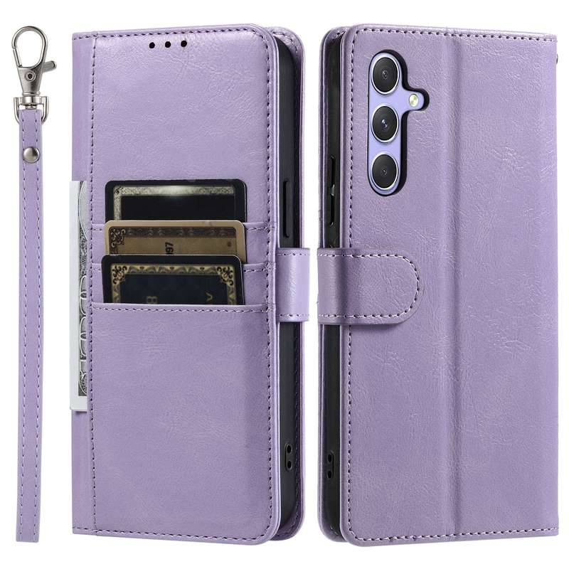 For Samsung Galaxy S23 FE 5G Simple 6-Card Wallet Leather Phone Case(Purple)
