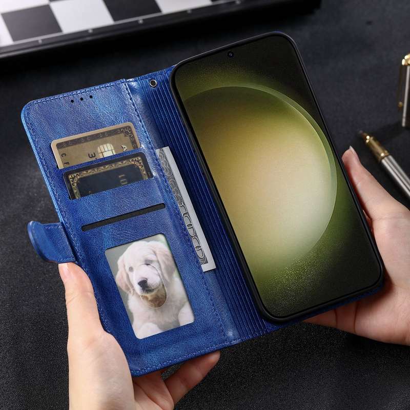 For Samsung Galaxy A54 5G Simple 6-Card Wallet Leather Phone Case(Blue)
