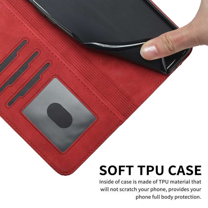 For Realme C67 4G Global Cubic Skin Feel Flip Leather Phone Case(Red)