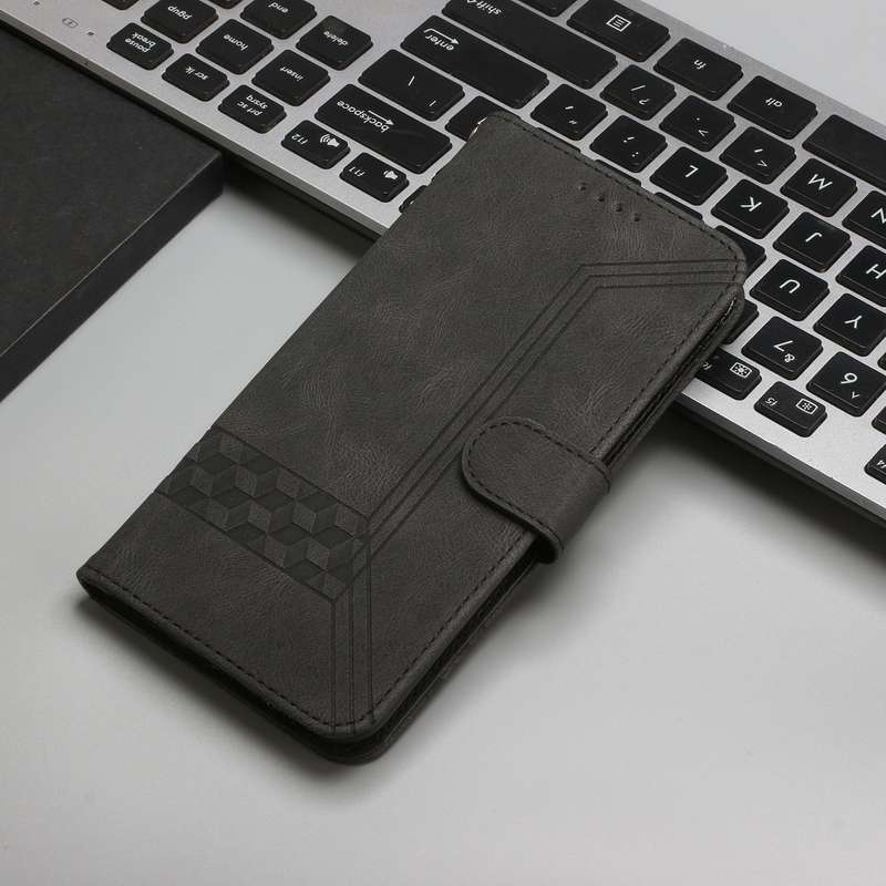 For vivo Y27s 4G Global Cubic Skin Feel Flip Leather Phone Case(Black)