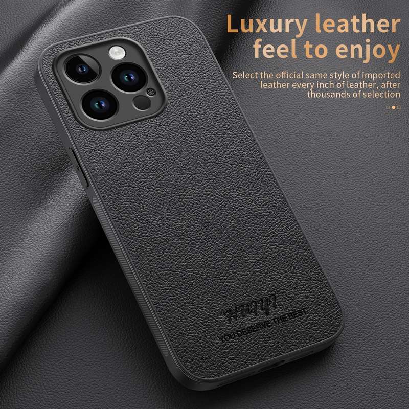 For iPhone 13 Pro HUIYI Leather MagSafe Magnetic Phone Case(Blue)