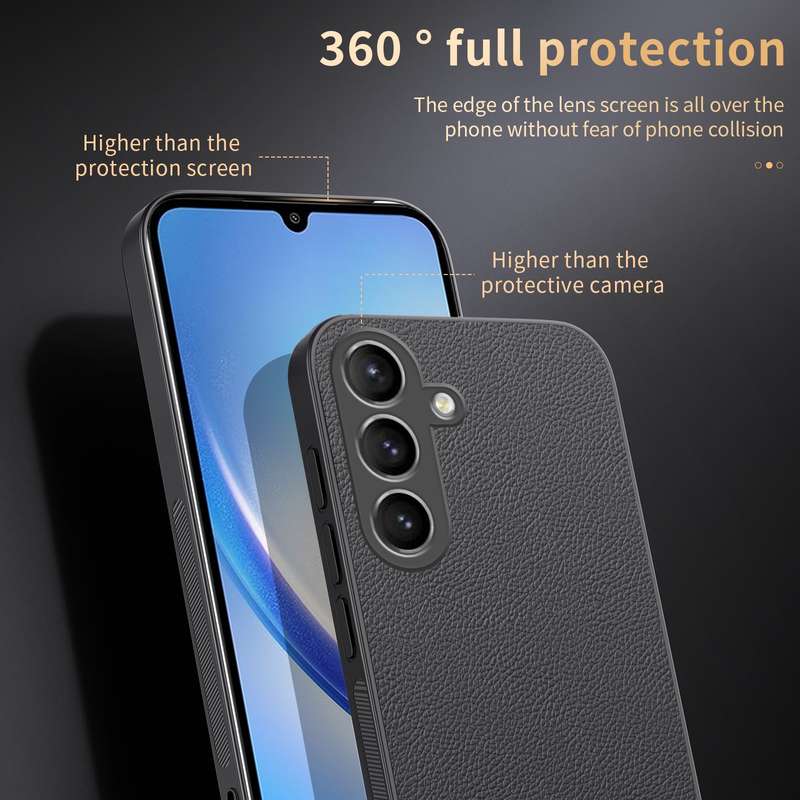 For Samsung Galaxy A34 5G HUIYI Leather Magnetic Phone Case(Black)