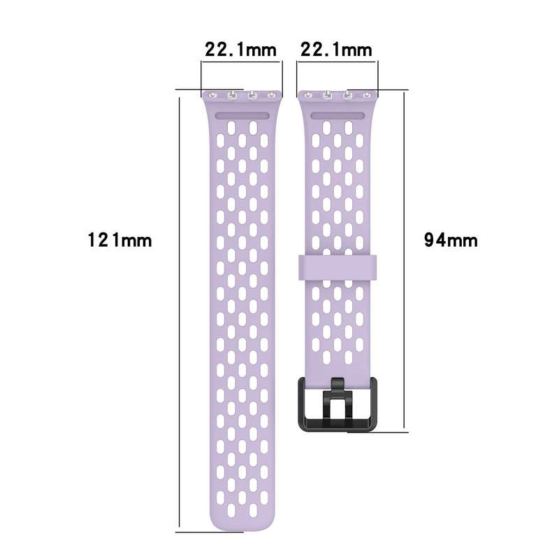 For Samsung Galaxy Fit 3 Hole Style Dual Buckle Silicone Watch Band(Purple)