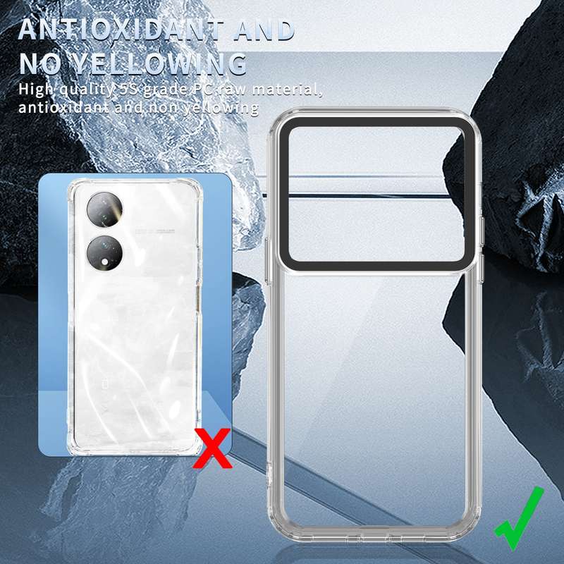 For vivo Y100/T2 5G India Transparent Acrylic + TPU Shockproof Phone Case(Transparent Purple)