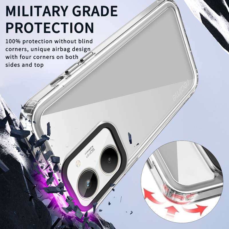 For Realme 10 4G Transparent Acrylic + TPU Shockproof Phone Case(Transparent Purple)