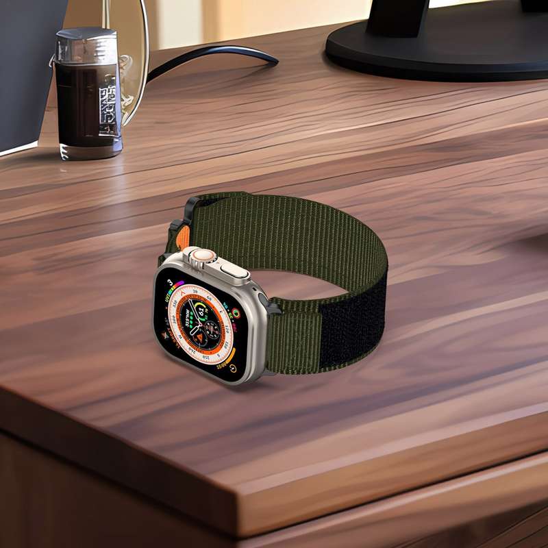 For Apple Watch 38mm Nylon Hook And Loop Fastener Watch Band(Blue)
