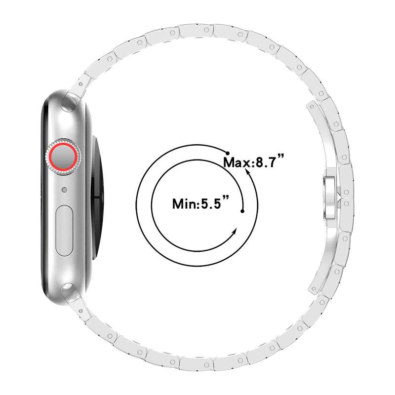 For Apple Watch Series 6 40mm Twill Stainless Steel Watch Band(Silver)