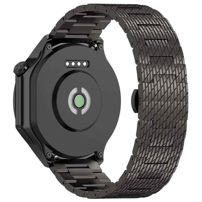 20mm Universal Twill Stainless Steel Watch Band(Black)