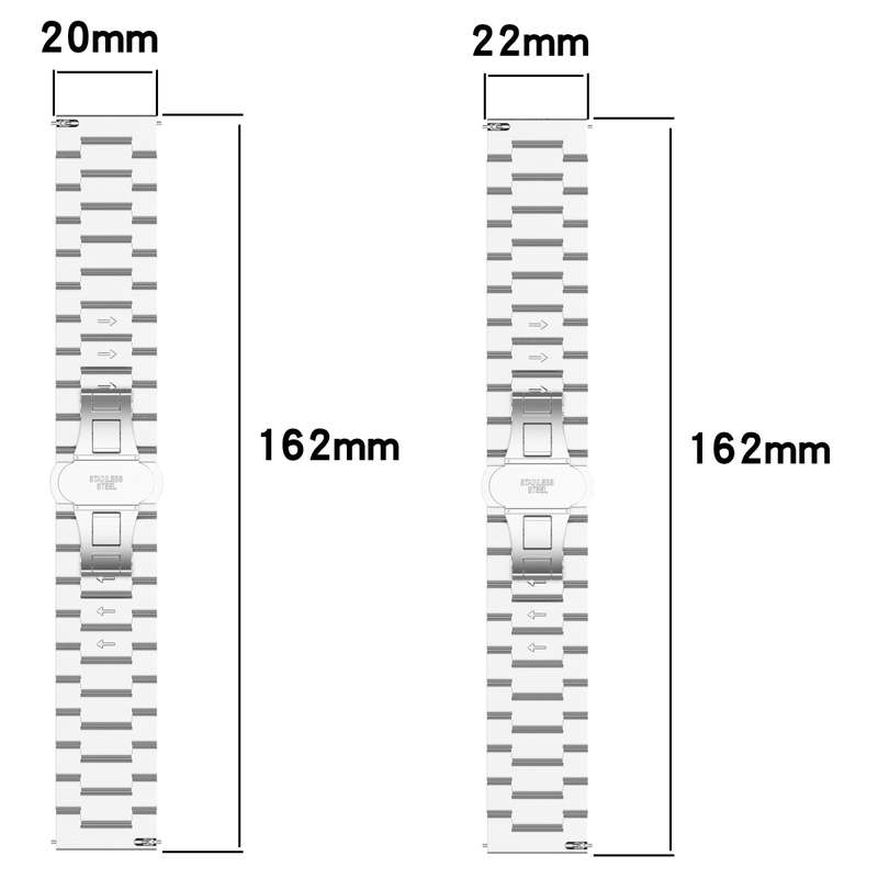 20mm Universal Twill Stainless Steel Watch Band(Black)