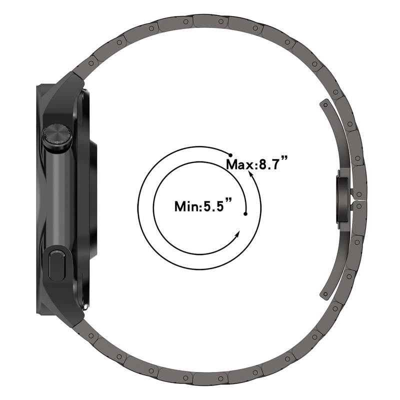 20mm Universal Twill Stainless Steel Watch Band(Black)