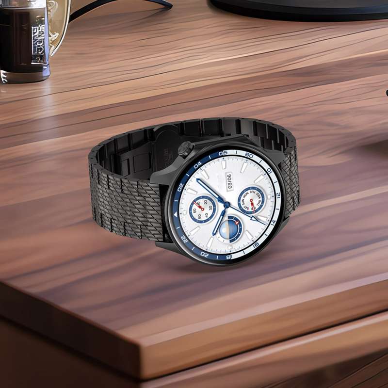 20mm Universal Twill Stainless Steel Watch Band(Black)