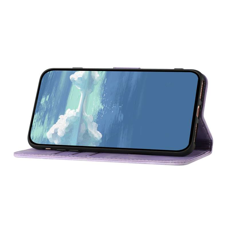 For vivo V29e 5G Global/Y200 5G Global Line Pattern Skin Feel Leather Phone Case(Light Purple)