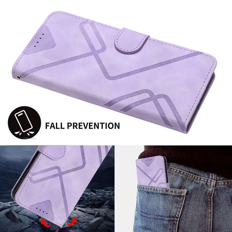 For vivo V29e 5G Global/Y200 5G Global Line Pattern Skin Feel Leather Phone Case(Light Purple)