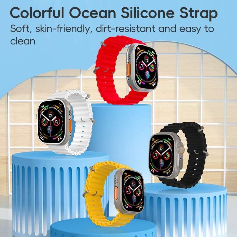 For Apple Watch Series 10 42mm ZGA Ocean Silicone Watch Band(White)