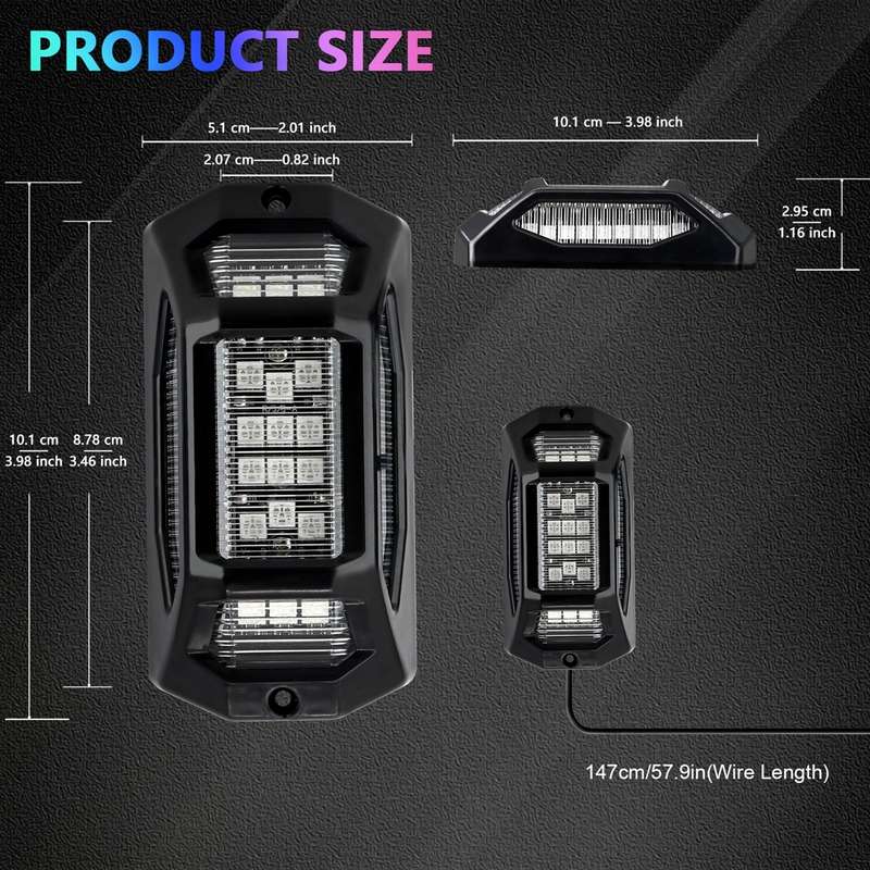 6 in 1 G6 RGB Colorful Car Chassis Light LED Music Atmosphere Light With 24-Button Remote Control