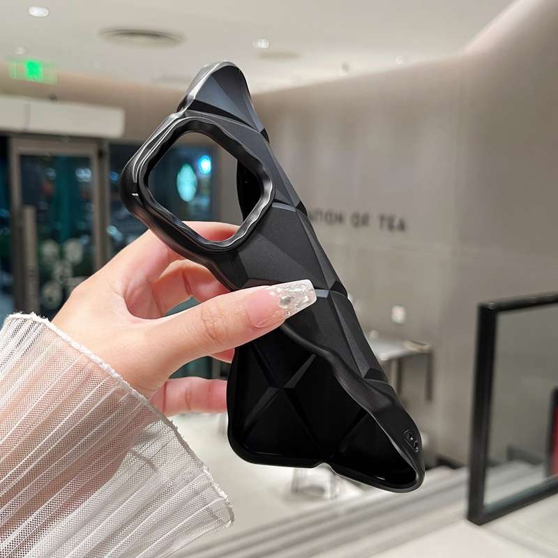 For iPhone 12 Pro Max Metallic Paint Diamond Lattice Skin Feel Full Coverage Shockproof Phone C