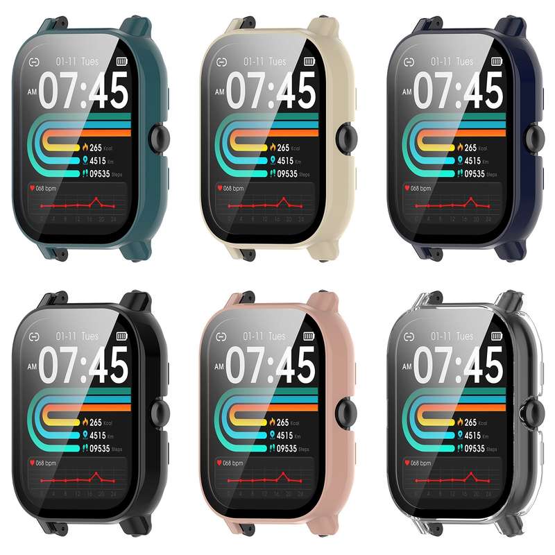 For P66 / P66D / P66ED 1.85 inch Watch PC + Tempered Film Integrated Watch Protective Case(Ivor