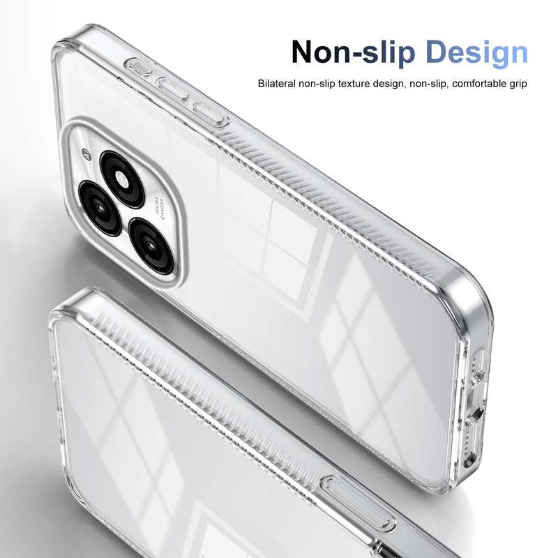 For Itel A70 2.5mm Anti-slip Clear Acrylic Hybrid TPU Phone Case(Black)