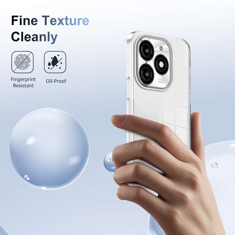 For Itel A70 2.5mm Anti-slip Clear Acrylic Hybrid TPU Phone Case(Black)