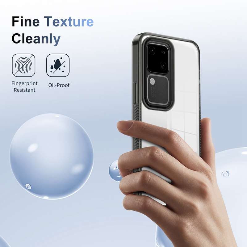 For vivo V30 / V30 Pro 2.5mm Anti-slip Clear Acrylic Hybrid TPU Phone Case(Black)