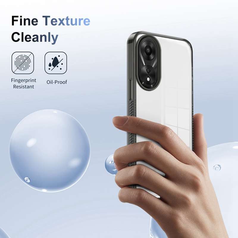 For OPPO A78 5G 2.5mm Anti-slip Clear Acrylic Hybrid TPU Phone Case(Black)
