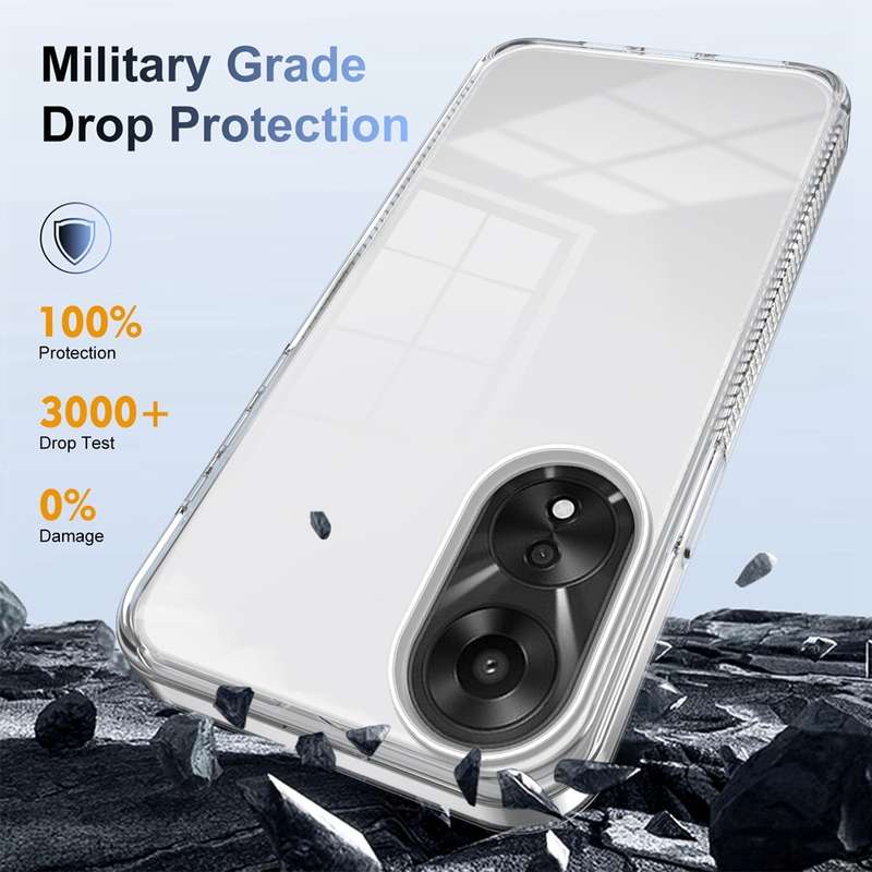For OPPO A78 5G 2.5mm Anti-slip Clear Acrylic Hybrid TPU Phone Case(Transparent)