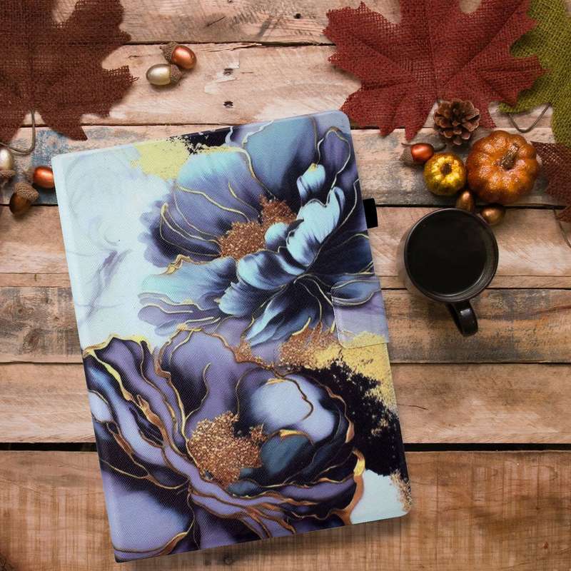 For iPad 10th Gen 10.9 2022 Voltage Painted Smart Leather Tablet Case(Peony)
