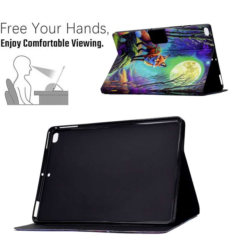 For iPad mini 5/4/3/2/1 Voltage Painted Smart Leather Tablet Case(Moonlight Fox)