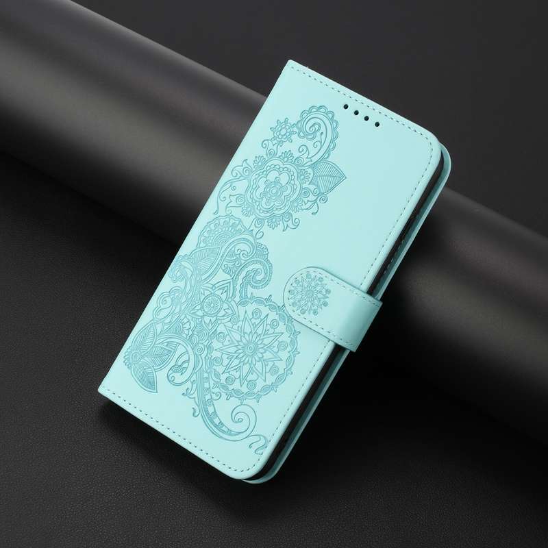 For vivo V27e 4G Global/T2 4G Global Datura Flower Embossed Flip Leather Phone Case(Light blue)