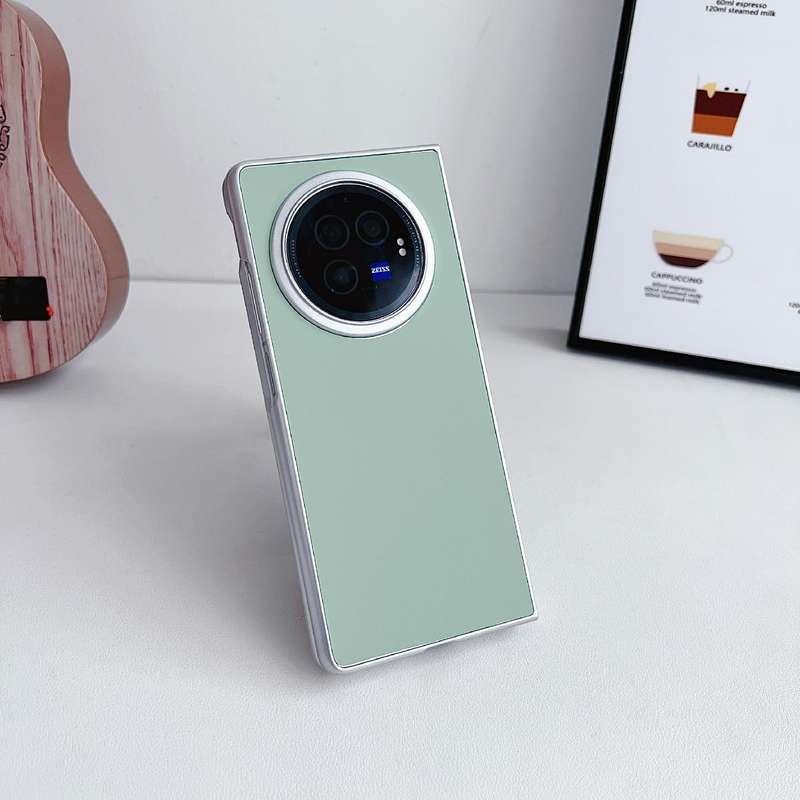 For vivo X Fold3 Pro Pearlescent Paint Morandi Solid Color Leather Texture Phone Case(Green)