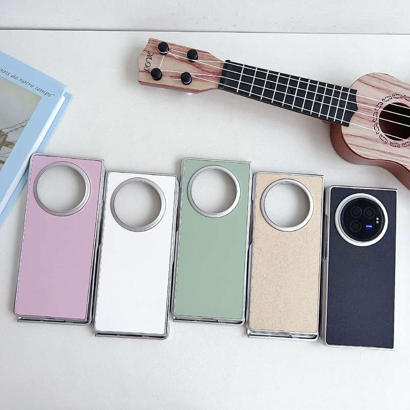 For vivo X Fold3 Pearlescent Paint Morandi Solid Color Leather Texture Phone Case(Purple)