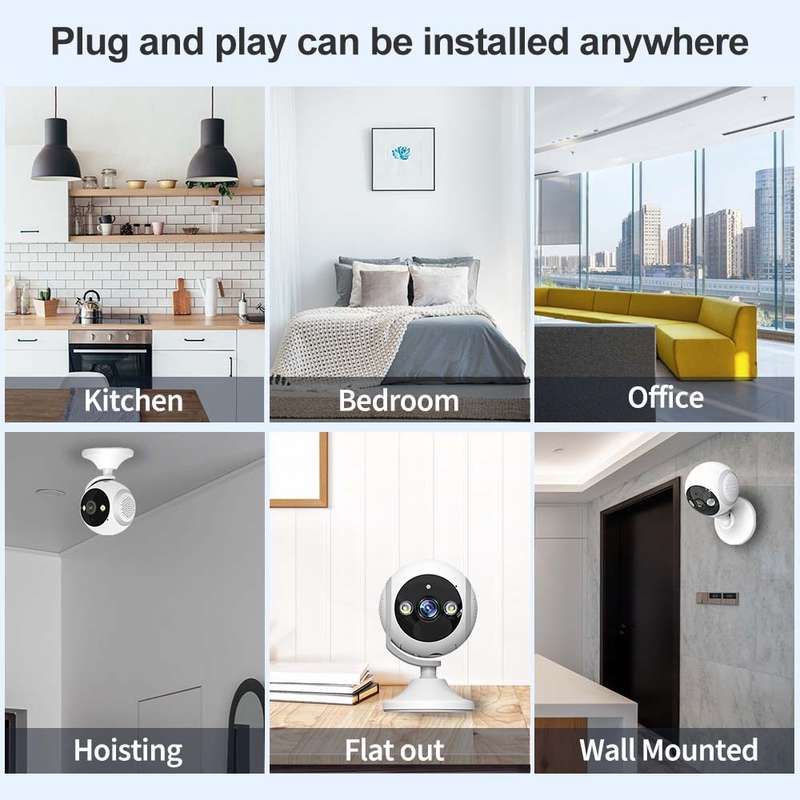 CM-I310M 3MP 180 Degree Panoramic Smart PTZ WiFi Surveillance Camera, EU Plug(White)