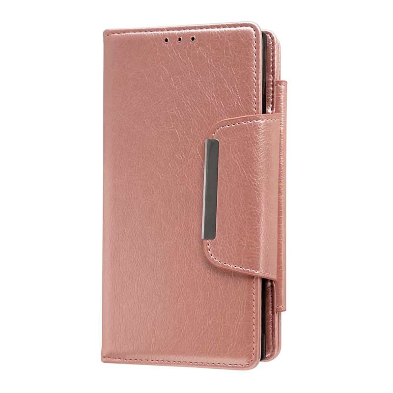 For Samsung Galaxy S23 Ultra 5G Multifunctional 7-Card Wallet Leather Phone Case(Rose Gold)