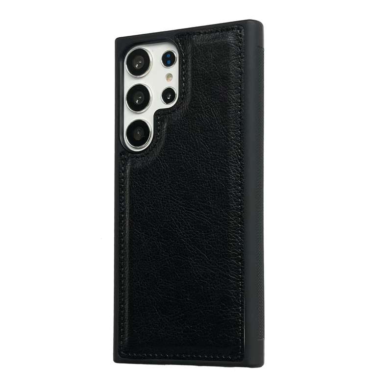 For Samsung Galaxy S21 Ultra 5G Cowhide Texture Back Cover Phone Case(Black)