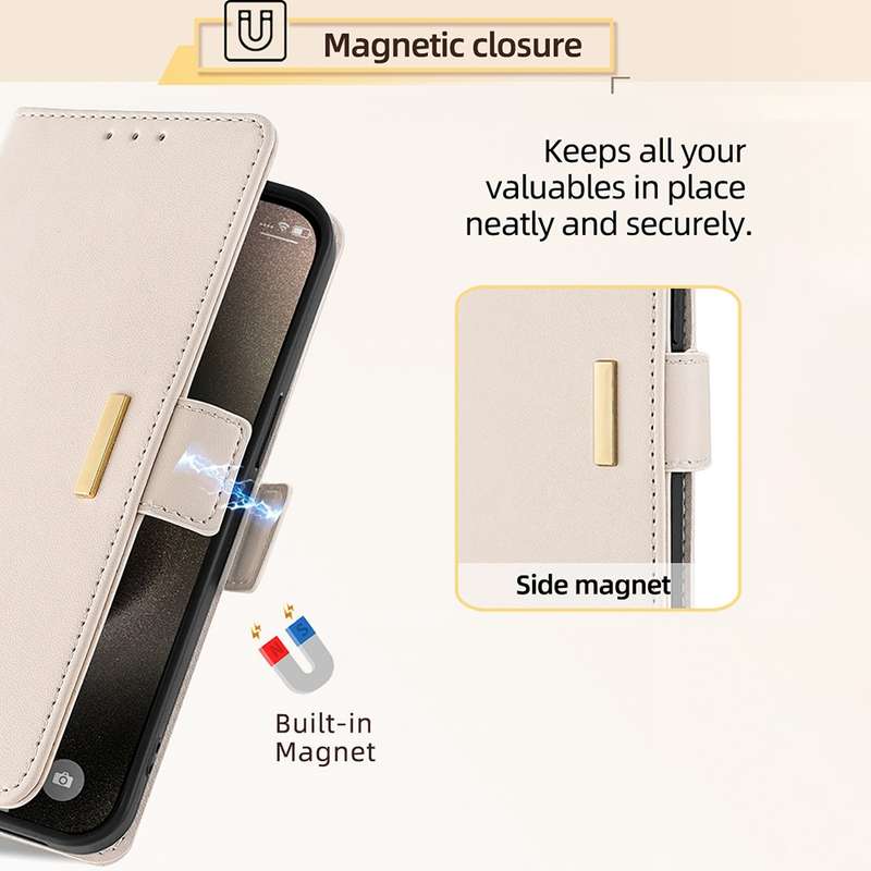 For iPhone 15 Plus Crossbody Chain Leather Phone Case(White)