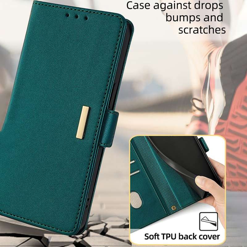 For iPhone 14 Pro Max Crossbody Chain Leather Phone Case(Green)