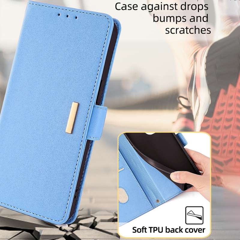 For Samsung Galaxy A15 4G/5G Crossbody Chain Leather Phone Case(Blue)