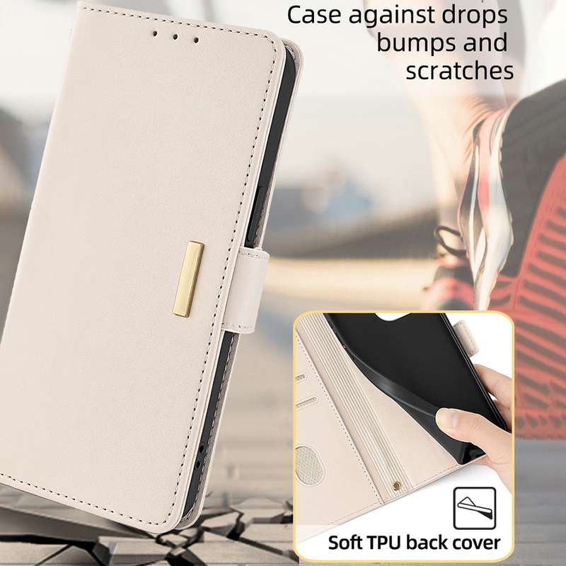 For Samsung Galaxy A55 5G Crossbody Chain Leather Phone Case(White)