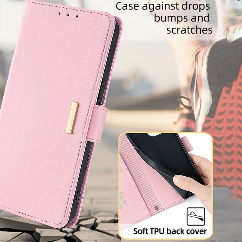 For Samsung Galaxy M54 5G Crossbody Chain Leather Phone Case(Pink)