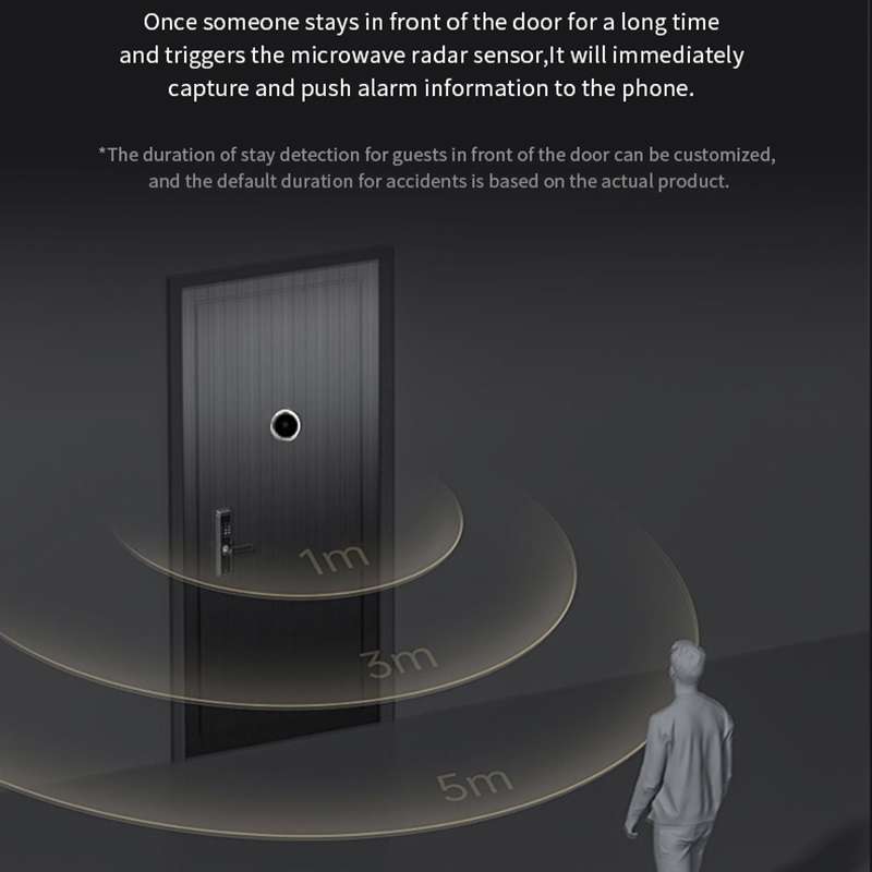 S50S 4.3 inch IPS LCD Screen 1080P Infrared Night Vision WiFi Smart Cat Eye Video Doorbell(Black)